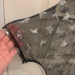 iHeartRaves Heart Raves Black Mesh Silver Butterflies Short Sleeve XS Blouse.       2606 Photo 1