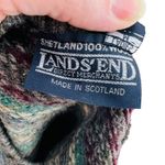 Lands' End Vintage Women's Shetland Wool Multicolor Stripe Vest Brown Sweater M Photo 4