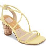 Dolce Vita Strappy Raffia Heeled Sandal 10 Yellow Photo 0