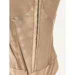 Free People  Cocoa Corset Bodysuit Size M Sleeveless Hook and Eye Thong Teddy‎ Photo 4