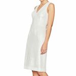 AMSALE Clear Sequin Sleeveless Sheath Dress,‎ White, Wedding/Party, Size 10 NWT White Photo 4