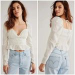 Free People 💕💕 Chloe Top Cotton Sweetheart Neckline ~ White Medium  NWOT Photo 9