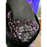 Angie ‎ Women Purple Casual Skirt Medium Black Floral 90s Photo 3