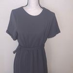 Polagram Gray high low wrap Dress belted keyhole maxi Photo 1
