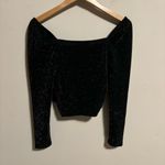1. State  Cropped Textured Wrap Top Black Glitter Shimmer- Size Small Photo 3