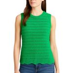 J.Crew - Green Crochet Knit Cotton Sweater Vest Tank Top Sz M Photo 0
