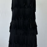 Cache  High Neck Black Full Fringe Skirt Set, Size 8 Western Rodeo (b41) Photo 0