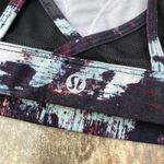 Lululemon Navy Watercolor Get Down Sports Bra Static Blossom Sz 4 Photo 2