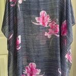 JOULES Rosanna Kimono Cover Up Floral Lux Tunic Navy Pink Sheer Top, One Size Size undefined Photo 0