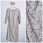 J. McLaughlin  Zebra Print Ruched 3/4 Sleeve Dress Photo 1
