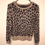 Ann Taylor Women’s Cheetah Print Wool Blend Knit Crew Neck Long Sleeve Sweater Photo 0