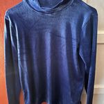 Blair  Royal Blue Mock Neck Long Sleeve Velour Sweater Shirt Top Small Photo 3