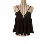 Papaya Medium Casual Black V Neck Blouse Photo 2