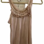 Forla Paris sleeveless mesh embroidered ruffled top blush and white size small Photo 2