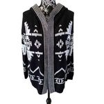 Pink Rose  Hooded Cardigan Sweater Aztec Geometric School Photo 0