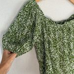 Abercrombie & Fitch  Green Babydoll Top Puff Sleeve Dainty Feminine Milkmaid Photo 2