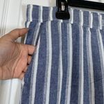 Cloth & Stone  Stripe White Blue Wide Leg Pants Size Large EUC #VEG-0037 Photo 2