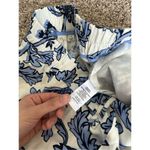 Joie  Wide Leg Crop Floral Pants Women’s 8 Pockets Linen Blend Blue/White Summer Photo 3