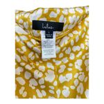 Lulus  Widely Chic Yellow Animal Print Satin Wide Leg Side Slit Pants Size L Photo 5