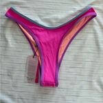 NWT Oneone Swimwear High Leg Bikini Bottom Large Pink Photo 1