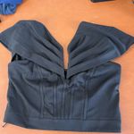 Sugar Lips  Black Off the Shoulder Back Zip‎ Closure NWT V Neck Cap Sleeve Medium Photo 5