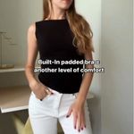 NWT OGL Move Ribbed Ruched Side Tank Top in Black Built Photo 2