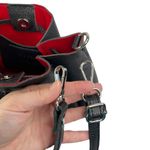 Marina Galanti Black Pebbled Leather Drawstring Crossbody Purse Photo 10