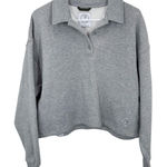 MPG Sport Grey Collared Pullover Sweatshirt Cropped Boxy Athleisure Size Medium Photo 0