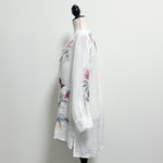 Johnny Was Workshop White Embroidered Jordan Voyager Button Up Woven Tunic Small Photo 4