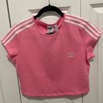 Adidas  Adicolor 3-Stripes Cropped T-Shirt Bliss Pink Size L Photo 1