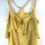 Hem & Thread  M Strappy Ruffle Golden Tiered Ruffle Layer Crop Top Photo 0