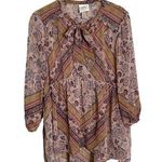 Knox Rose  Floral Pussybow Tie Blouse Boho XS Photo 0