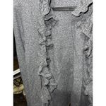 Rafaella  Studio Open Front Cardigan Sweater EUC Soft Ruffled Black Gray Sz M Photo 2