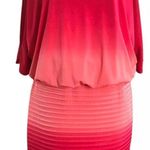Cache Red Ombre Shift Dress Cut Out Sleeves Photo 4