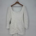 Lulus Elevated Icon White Jacquard Long Sleeve Bow Mini Dress Size M Size M Photo 1