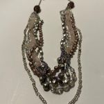 PIER 1 Long Layered Bead and Crystal Necklace Purple Photo 4