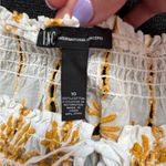 White and Gold Embroidered Women's Top with eyelets off the shoulder blouse cute Size 10 Photo 7