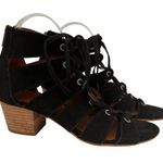 Lucky Brand  Black Genevieve Suede Lace Up Sandals Size 8 Photo 0