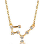 Boutique NEW Taurus 18k Gold Constellation Zodiac Star Necklace Birthday Astrology Photo 0