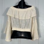 FAVLUX  Top Bohemian Large Off Shoulder Fringe Hem Cottagecore Size Small… Photo 7