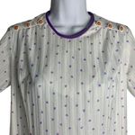 Vintage 70s British Lady Shift Dress S White Short Sleeve Button Zip Union Label Photo 1