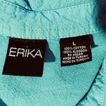 Erika Womens L Cotton Sleeveless Button Blouse Summer Hippie Boho Festival Photo 3