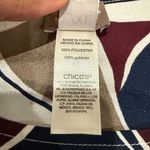 Chico's L/XL boxy blouse Minimalist Foliage Side-Tie Poncho Abstract Print Work Photo 11