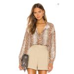 Smythe Poet Blouse Desert Snake‎ Size Small Brown Photo 1