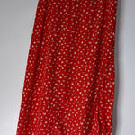 & Other Stories & Other Stories Red Floral Side Slit Midi Skirt Size 8 Photo 0