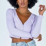 Princess Polly  Pedro Knit Cropped Cardigan Top in Lilac Size 0 Photo 1