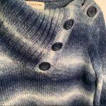 Jones New York Sweater Foldover Neckline Blue Stripe Photo 6