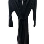 Prologue NWOT Elegant Black Microsuede Black Twist Tie Midi Dress Photo 2