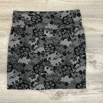 Ambiance Apparel Black & White Floral Print Soft Stretchy Mini Skirt Large Photo 3
