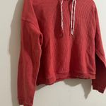 Aerie  New Love Cropped Corded Hoodie Orange Coral XS Photo 2